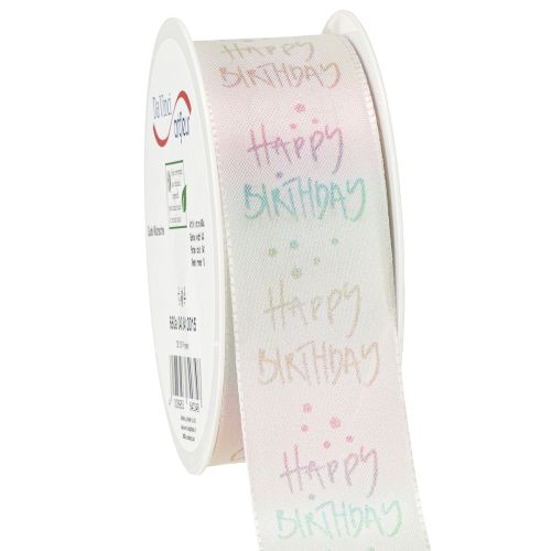 Geschenkband Happy Birthday Geburtstagsdeko 40mm 15m