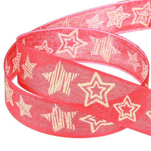 Artikel Geschenkband Sterne Weihnachtsband Rot Gold 25mm 18m