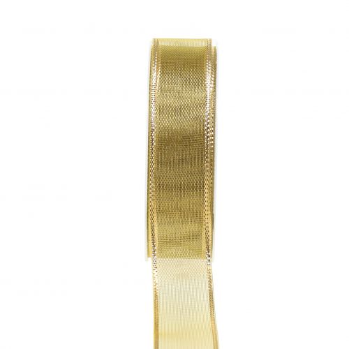 Artikel Geschenkband Gold Ringeleffekt 25mm 25m