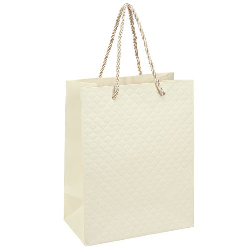 Floristik24 Geschenktasche Papier Geschenktüte Creme 18×10×23cm 1 St