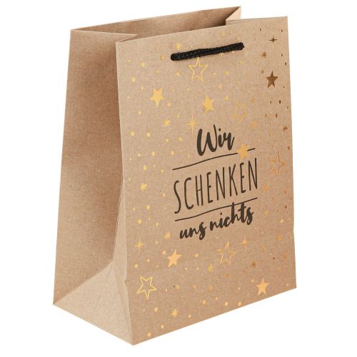 Artikel Geschenktüte Sterne „Wir schenken uns nichts“ 18×10×23cm 2St