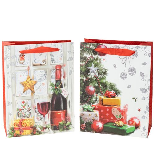 Artikel Geschenktüte Weihnachten 8cm x 18cm H24cm 2er-Set