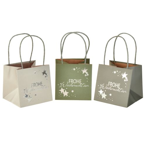 Geschenktüte Weihnachten mit Henkeln Papier 12cm 6 St