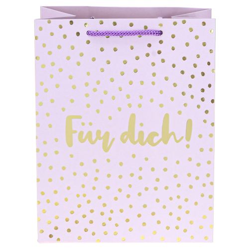Artikel Geschenktüte mit Henkeln „Für dich!“ Papier Lila 18×10×23cm 2St