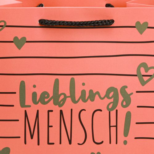 Artikel Geschenktüte mit Herzen „Lieblingsmensch“ Papier 18×10×23cm 2St