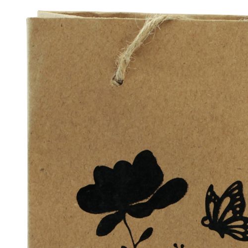 Artikel Geschenktüten mit Henkeln Papier Natur Schwarz 12×15cm 6 St