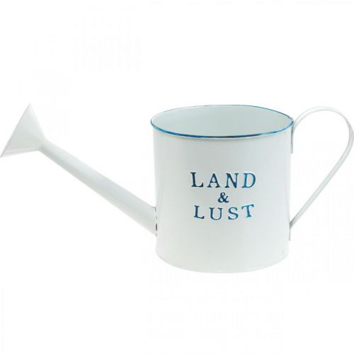 Artikel Deko Gießkanne Metall Weiß, Blau Pflanzeimer 44×17×19cm