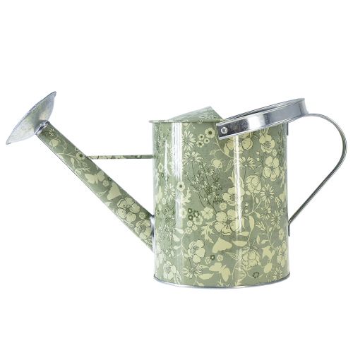 Artikel Gießkanne zum Bepflanzen Deko Grün Silber Blumen Ø18cm