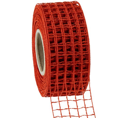 Floristik24 Gitterband 4,5cm x 10m Rot