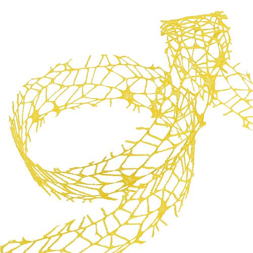 Floristik24 Gitterband Gelb 40mm 10m