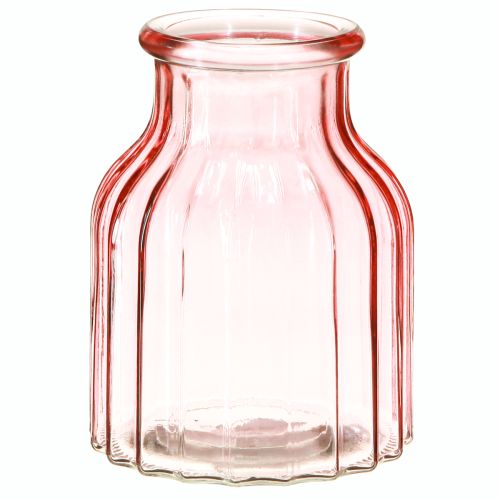 Artikel Glas Blumenvase Retro Rosa Getönt Ø11cm H14,5cm 2St