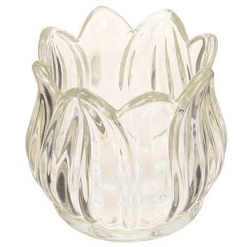 Glas Teelichthalter Tulpe Teelichtglas Klar Ø7cm H7cm 2St