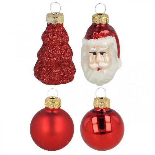 Mini Weihnachtsdeko Figuren und Kugeln Sortiert Glas 3cm 9 St