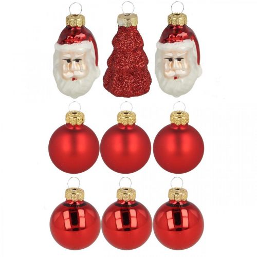 Artikel Mini Weihnachtsdeko Figuren und Kugeln Sortiert Glas 3cm 9 St