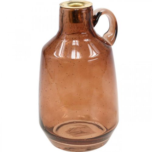 Floristik24 Kerzenständer Glas Stabkerze Braun Glas Deko H22cm