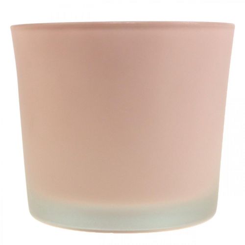 Artikel Blumentopf Glas Übertopf Rosa Glaskübel Ø14,5cm H12,5cm