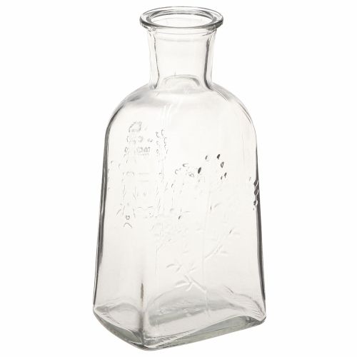 Artikel Glasvase Flaschenvase mit Motiv Vase Glas Klar H19cm 2St