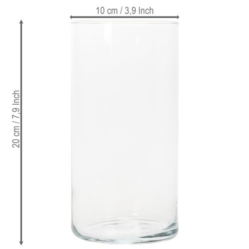 Glasvase hoch Schlichter Glaszylinder als Blumenvase oder Deko-Glas 20cm | Floristik24.de