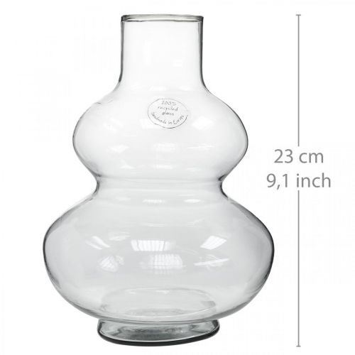 Artikel Glasvase rund Blumenvase Dekovase Glas Klar Ø16cm H23cm