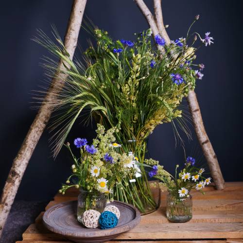 Artikel Glasvase gerippt Vase Glas Ø7,5cm H9cm 4St