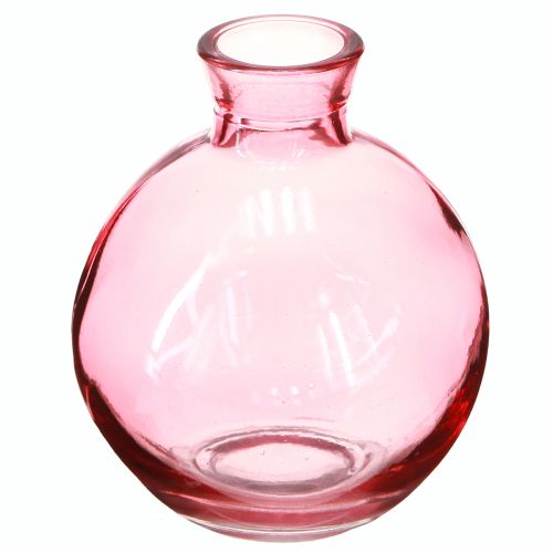 Artikel Glasvasen Bauchig Rosa Retro Minivasen Ø7,5cm H9cm 6 St