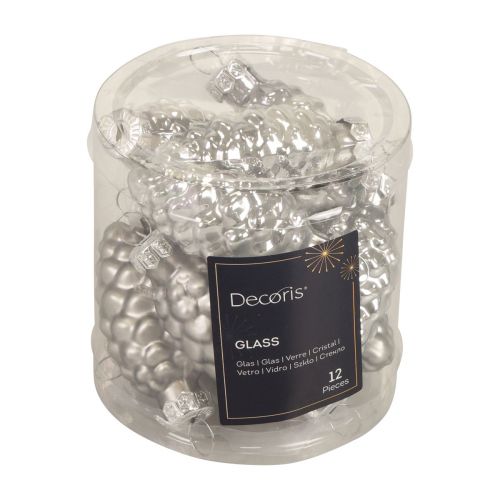 Artikel Weihnachtszapfen Glaszapfen Glas Deko Silber H6,5cm 10 St