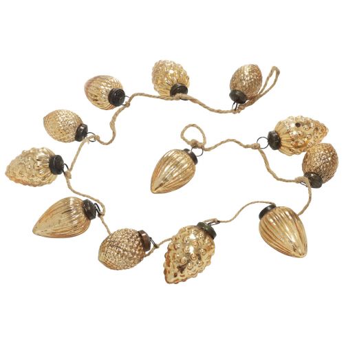 Floristik24 Glaszapfen Girlande Hängedeko Weihnachten Gold 120cm