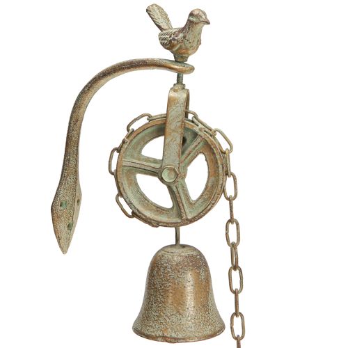 Floristik24 Glocke aus Metall Wanddeko mit Halterung Antik Patina H58cm