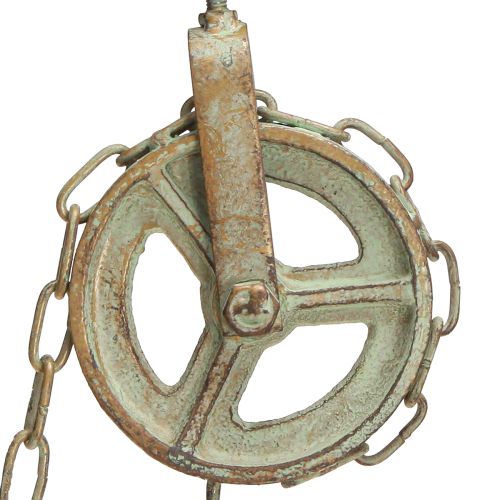 Artikel Glocke aus Metall Wanddeko mit Halterung Antik Patina H58cm