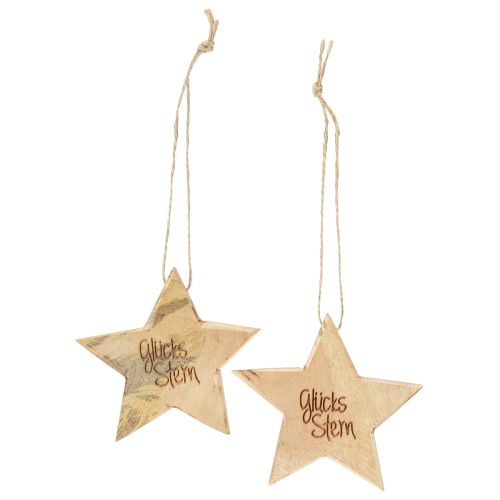 Artikel Glücksstern Deko Holzstern Natur 8cm Hängend 8er Set
