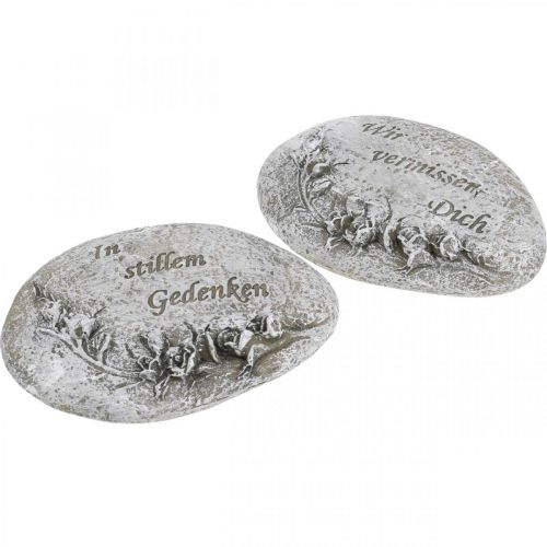 Artikel Grabschmuck Stein Spruch „Wir vermissen Dich“ 11cm 4 St