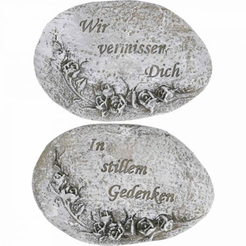 Artikel Grabschmuck Stein Spruch „Wir vermissen Dich“ 11cm 4 St
