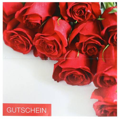 Gutscheinkarte rote Rosen + Umschlag 1 St