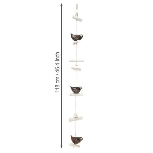 Artikel Hängedeko Sommer Holz Vogel Deko Braun Natur Weiß 118cm