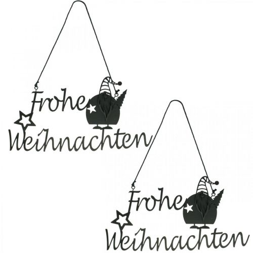 Floristik24 Frohe Weihnachten Schriftzug Wanddeko Metall L23,5cm 2 St