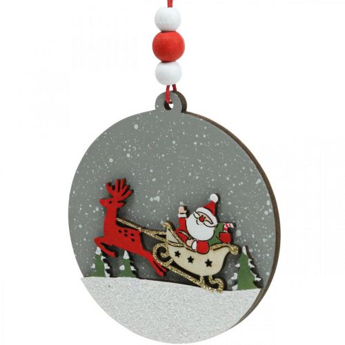 Artikel Weihnachtsanhänger rund Holz Deko zum Aufhängen Ø8,5cm 6St