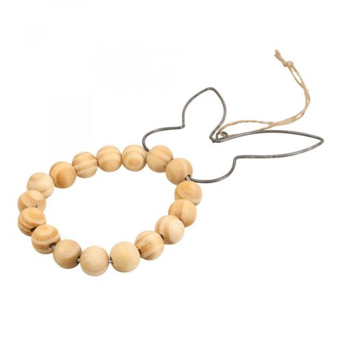 Artikel Deko Anhänger Hasen Deko Holz Perlen Metall 8,5cm×18cm 4 St