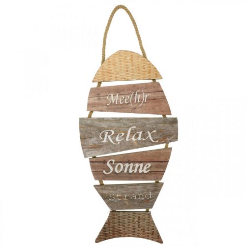 Wanddeko Fisch zum Hängen Holz Schild Sommerdeko maritim 55cm