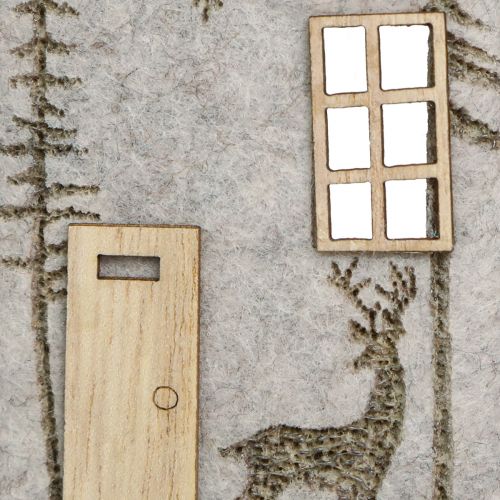 Artikel Häuschen zum Hängen Weihnachten Filz Deko Beige 15cm 6 St