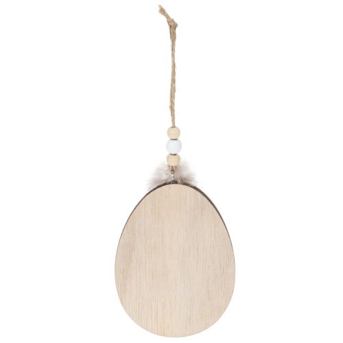 Hase im Ei Holz Ostereier zum Hängen Weiß Schwarz 10cm 6 St | Floristik24.de