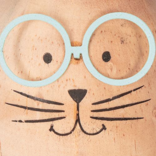 Artikel Holz Hasen Dekofiguren mit Gesicht für verspielte Akzente auf Tisch und Regal 14cm 3St