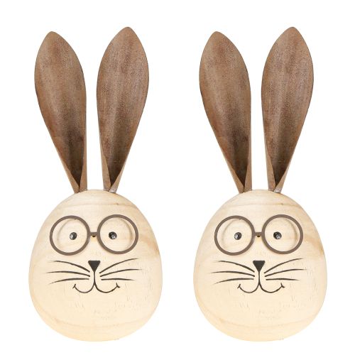 Artikel Deko Hase aus Holz und Metall mit humorvollem Design als freundlicher Blickfang 19cm 2St