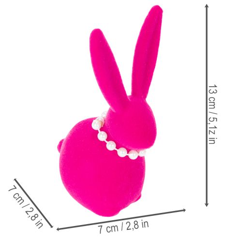 Artikel Osterhase Deko Figur mit Perlenkette perfekt für Wohnzimmer oder Schlafzimmer 13cm 4St