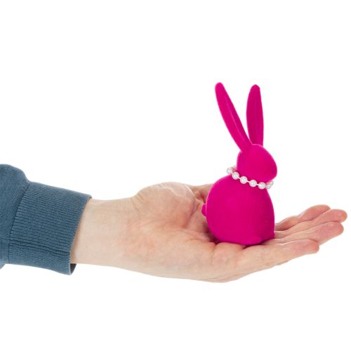 Osterhase Deko Figur mit Perlenkette perfekt für Wohnzimmer oder Schlafzimmer 13cm 4St | Floristik24.de