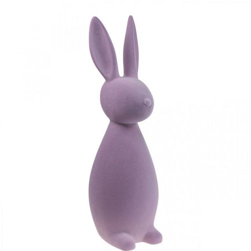 Floristik24 Deko Hase Deko-Osterhase – 2. Wahl – Beflockt Flieder Lila H47cm