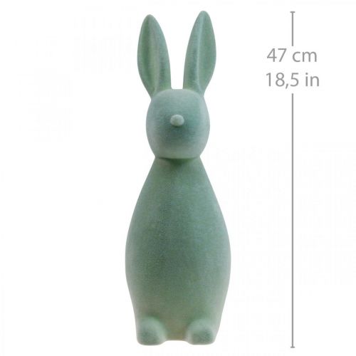 Artikel Deko Hase Deko-Osterhase Beflockt Graugrün H47cm