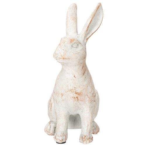Artikel Hase sitzend Deko Hase Kunststein Weiß Braun 15,5x8,5x22cm