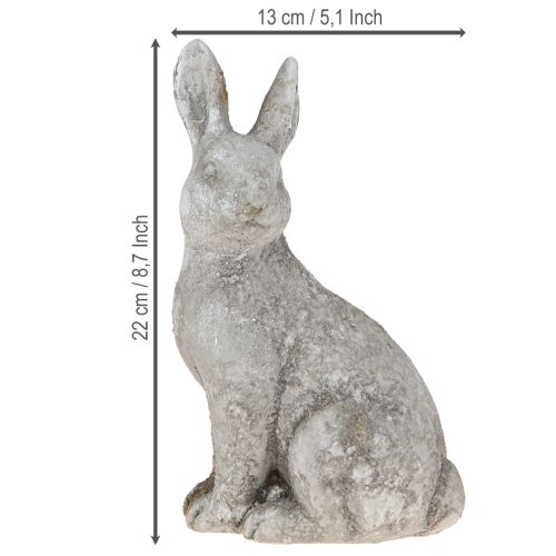 Artikel Hase sitzend Osterhase Keramik Antik Grau 13×10×22cm
