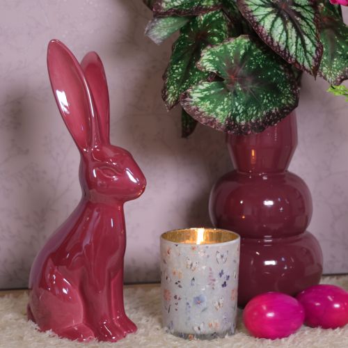 Artikel Osterdeko Hase Keramik Glänzende Figur für Ostern und Frühling 37cm