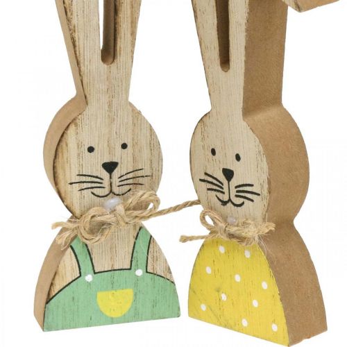 Floristik24 Fröhliche Hasendeko, Frühling, Osterhasen-Pärchen, Holzdeko zum Stellen H19cm 6 St